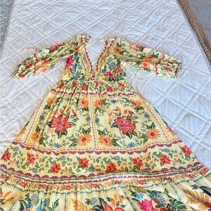 FARM Rio Floral Maxi Dress - Yellow, Red, Green